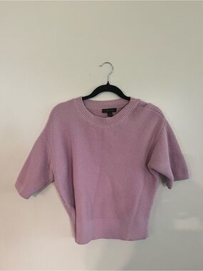 Ann Taylor Pastel Lilac Short Sleeve Crewneck Sweater